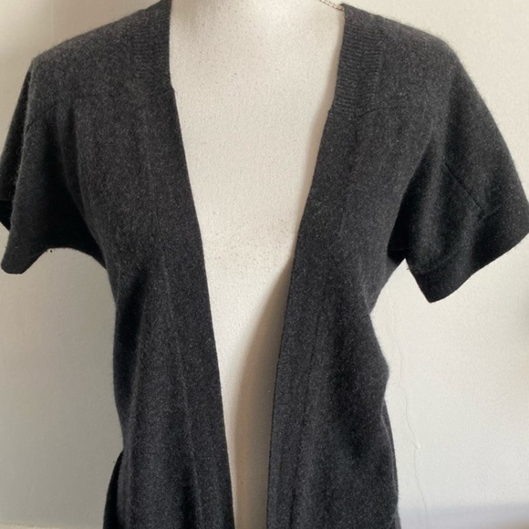 Whistles • Grey Cashmere Open Front Cardigan - Picture 2 of 7